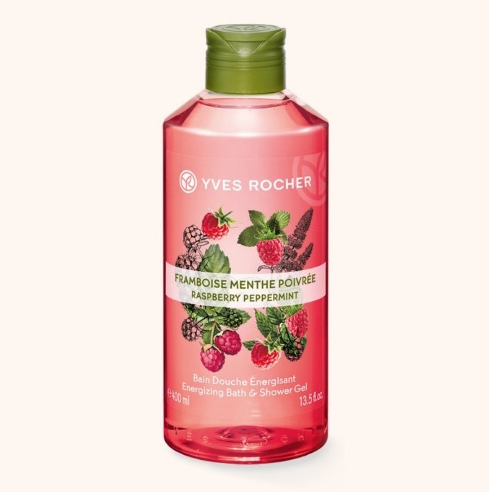 Yves Rocher Raspberry Peppermint Energizing Bath & Shower Gel