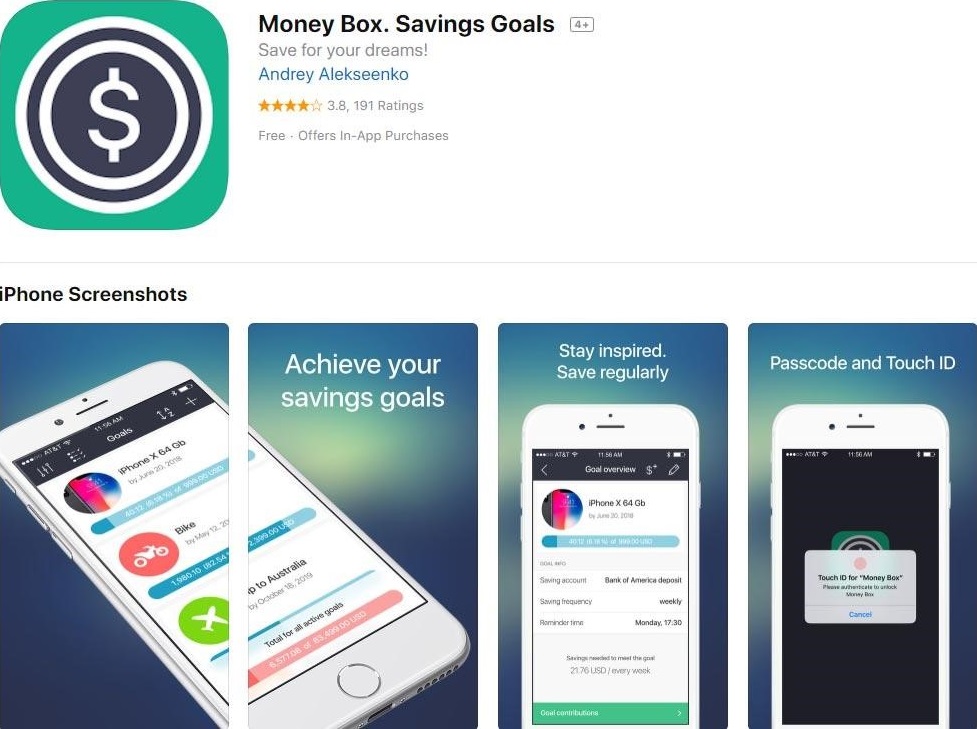 App Money Box Savings Goals 