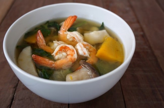 วิธีทำ แกงเลียงกุ้งสด
